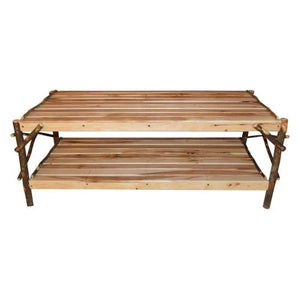 A & L Furniture Hickory Coffee Table with Shelf Table Rustic Hickory