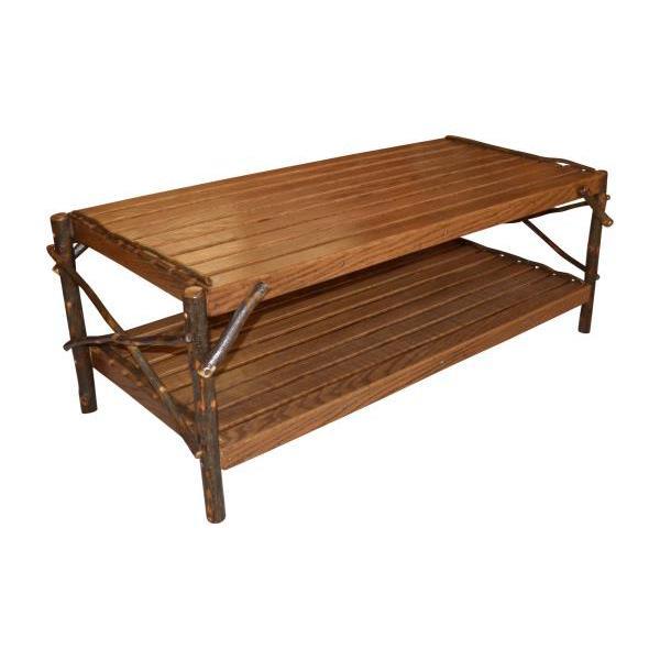 A &amp; L Furniture Hickory Coffee Table with Shelf Table Walnut