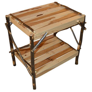 A & L Furniture Hickory End Table Table Rustic Hickory