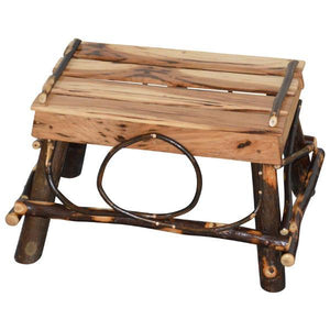 A & L Furniture Hickory Foot Stool Foot Stool Rustic Hickory
