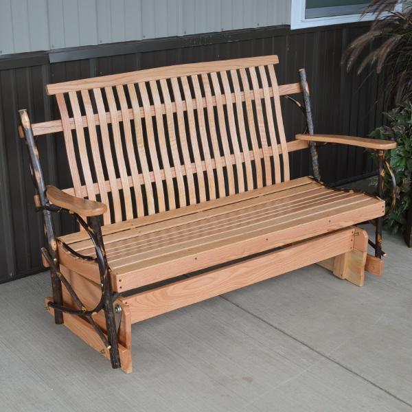 A &amp; L Furniture Hickory Porch Glider Glider 4ft / Rustic Hickory