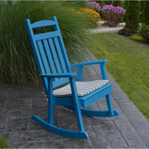 A & L Furniture Poly Classic Porch Rocker Rocker Chair Aruba Blue