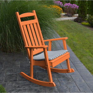A & L Furniture Poly Classic Porch Rocker Rocker Chair Aruba Blue