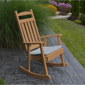 A & L Furniture Poly Classic Porch Rocker Rocker Chair Aruba Blue