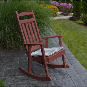 A & L Furniture Poly Classic Porch Rocker Rocker Chair Aruba Blue
