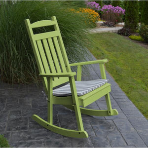 A & L Furniture Poly Classic Porch Rocker Rocker Chair Aruba Blue