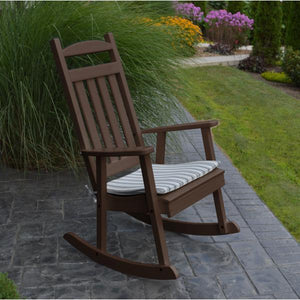 A & L Furniture Poly Classic Porch Rocker Rocker Chair Aruba Blue