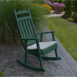 A & L Furniture Poly Classic Porch Rocker Rocker Chair Aruba Blue