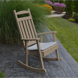 A & L Furniture Poly Classic Porch Rocker Rocker Chair Aruba Blue