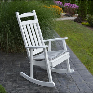 A & L Furniture Poly Classic Porch Rocker Rocker Chair Aruba Blue