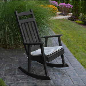 A & L Furniture Poly Classic Porch Rocker Rocker Chair Black