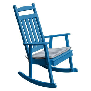 A & L Furniture Poly Classic Porch Rocker Rocker Chair Blue