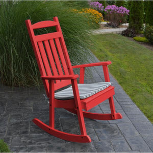 A & L Furniture Poly Classic Porch Rocker Rocker Chair Bright-Red