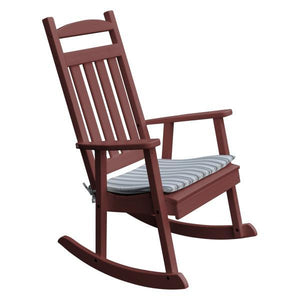 A & L Furniture Poly Classic Porch Rocker Rocker Chair Cherrywood