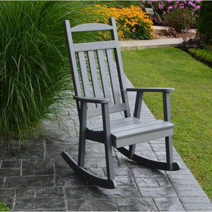 A & L Furniture Poly Classic Porch Rocker Rocker Chair Dark Gray