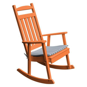 A & L Furniture Poly Classic Porch Rocker Rocker Chair Orange