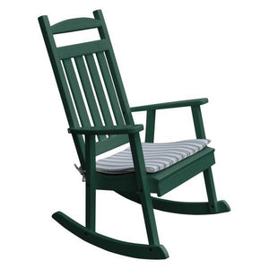 A & L Furniture Poly Classic Porch Rocker Rocker Chair Turf-Green