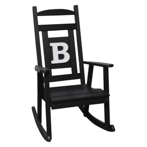 A & L Furniture Poly Classic Rocker with Monogram Rocker Chair A / Black