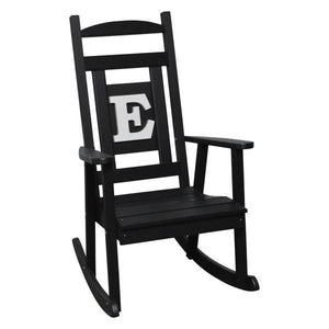 A & L Furniture Poly Classic Rocker with Monogram Rocker Chair A / Black