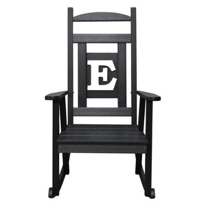A & L Furniture Poly Classic Rocker with Monogram Rocker Chair A / Black