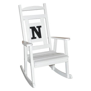 A & L Furniture Poly Classic Rocker with Monogram Rocker Chair A / Black