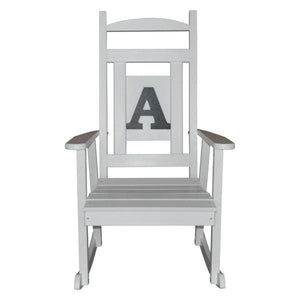 A & L Furniture Poly Classic Rocker with Monogram Rocker Chair A / Black