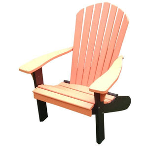 A & L Furniture Poly Fanback Adirondack Chair with Black Frame Outdoor Chairs Aruba Blue