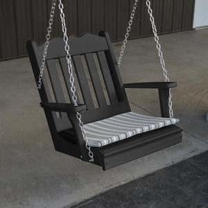 A & L Furniture Poly Royal English Chair Swing Porch Swing Aruba Blue