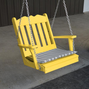 A & L Furniture Poly Royal English Chair Swing Porch Swing Aruba Blue