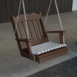 A & L Furniture Poly Royal English Chair Swing Porch Swing Aruba Blue