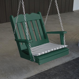 A & L Furniture Poly Royal English Chair Swing Porch Swing Aruba Blue