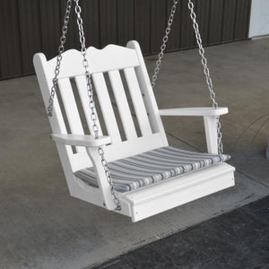 A & L Furniture Poly Royal English Chair Swing Porch Swing Aruba Blue