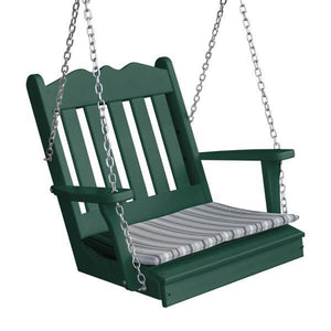 A & L Furniture Poly Royal English Chair Swing Porch Swing Turf Green