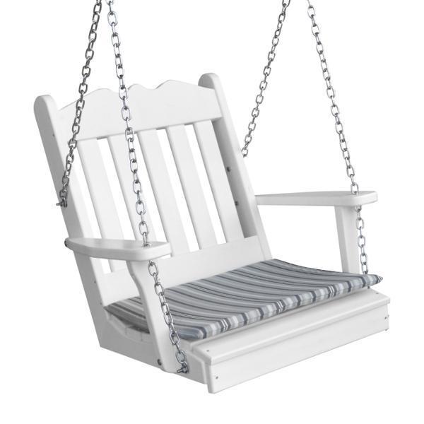 A &amp; L Furniture Poly Royal English Chair Swing Porch Swing White