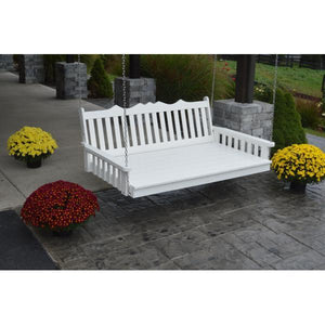 A & L Furniture Poly Royal English Swingbed Porch Swing Beds 4ft / Aruba Blue