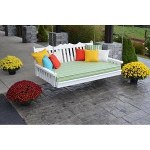 A & L Furniture Poly Royal English Swingbed Porch Swing Beds 4ft / Aruba Blue