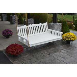 A & L Furniture Poly Royal English Swingbed Porch Swing Beds 4ft / Aruba Blue