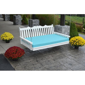 A & L Furniture Poly Royal English Swingbed Porch Swing Beds 4ft / Aruba Blue