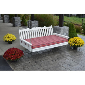 A & L Furniture Poly Royal English Swingbed Porch Swing Beds 4ft / Aruba Blue