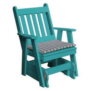 A & L Furniture Poly Traditional English Gliding Chair Outdoor Chairs Aruba Blue
