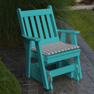 A & L Furniture Poly Traditional English Gliding Chair Outdoor Chairs Aruba Blue