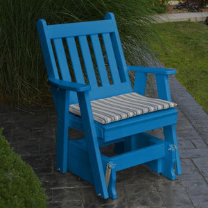 A & L Furniture Poly Traditional English Gliding Chair Outdoor Chairs Aruba Blue