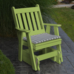 A & L Furniture Poly Traditional English Gliding Chair Outdoor Chairs Aruba Blue