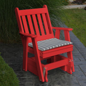 A & L Furniture Poly Traditional English Gliding Chair Outdoor Chairs Aruba Blue