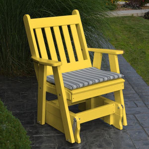 A & L Furniture Poly Traditional English Gliding Chair Outdoor Chairs Aruba Blue