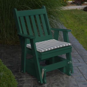 A & L Furniture Poly Traditional English Gliding Chair Outdoor Chairs Aruba Blue