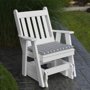 A & L Furniture Poly Traditional English Gliding Chair Outdoor Chairs Aruba Blue