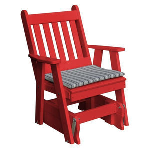 A & L Furniture Poly Traditional English Gliding Chair Outdoor Chairs Bright Red