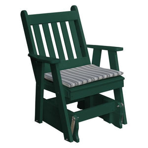 A & L Furniture Poly Traditional English Gliding Chair Outdoor Chairs Turf Green