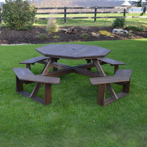A & L Furniture Pressure Treated Pine 54” Octagon Walk-In Table Picnic Table Unfinished / No